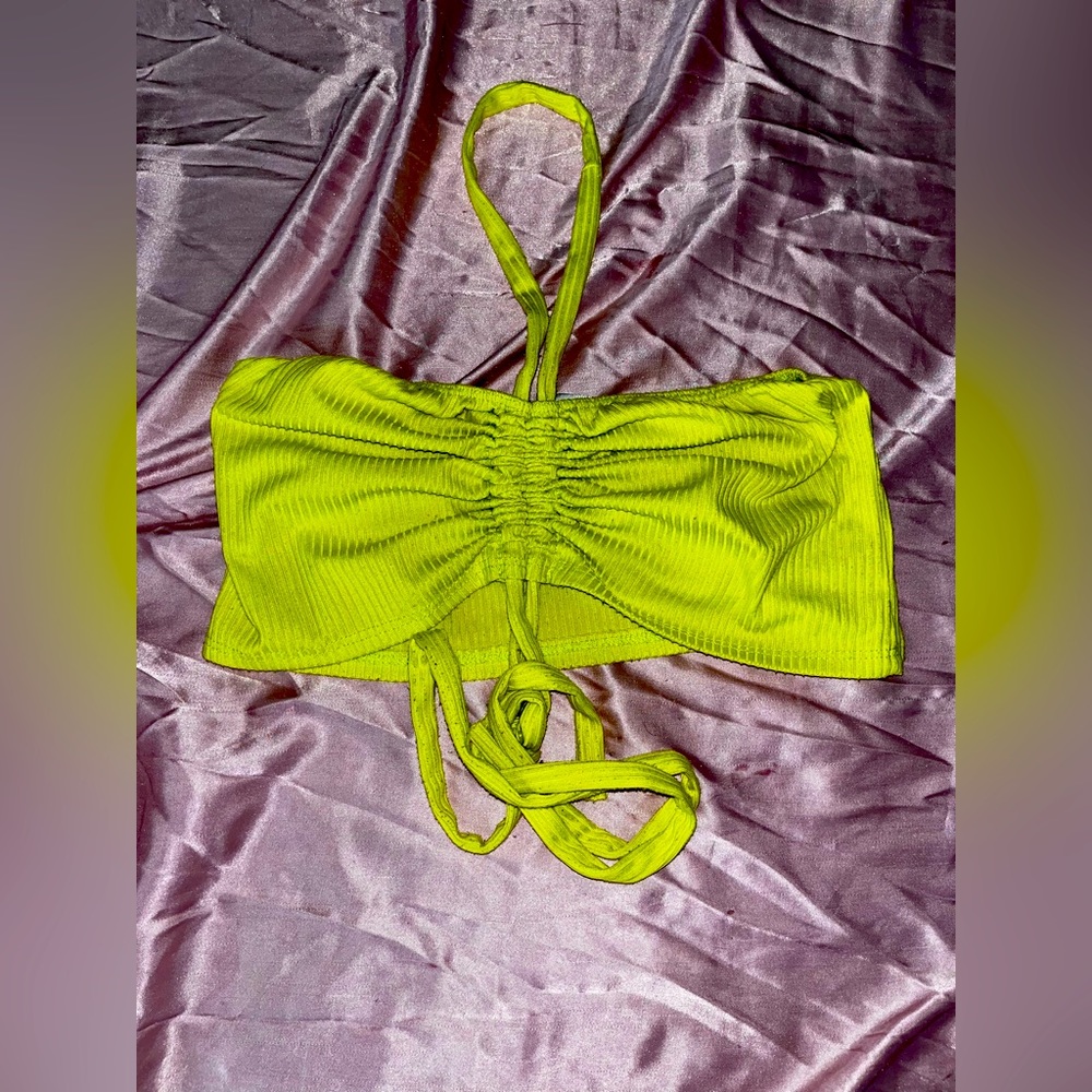 Neon yellow crop top size small